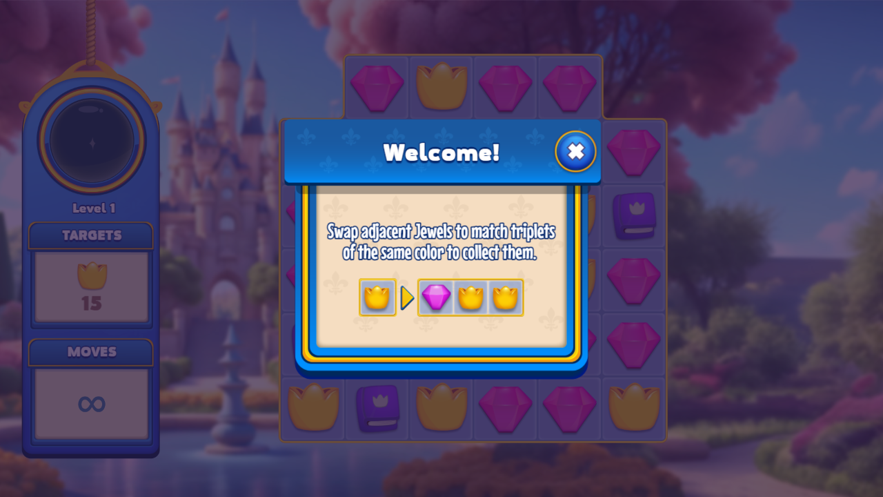 Hibzcloud first-play capture 1 of Royal Jewels Match