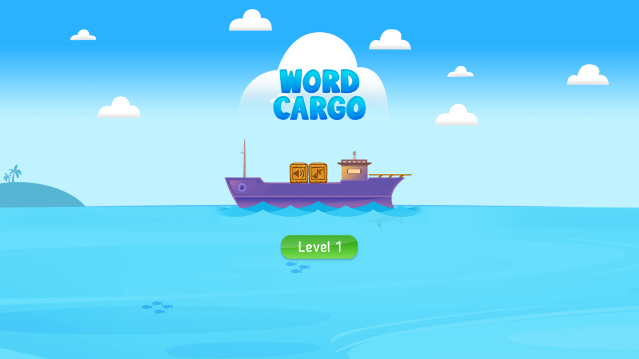 Hibzcloud first-play capture 1 of Word Cargo Puzzle